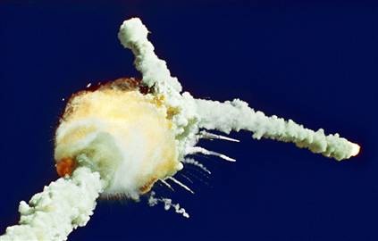 Photo:  1986, Space Shuttle Challenger Disaster